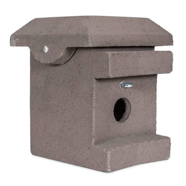 ZK MU 02 Nichoir pour lérot | 1 Ein Bild eines grauen Nistkastens für den Gartenschläfer aus Holzbeton