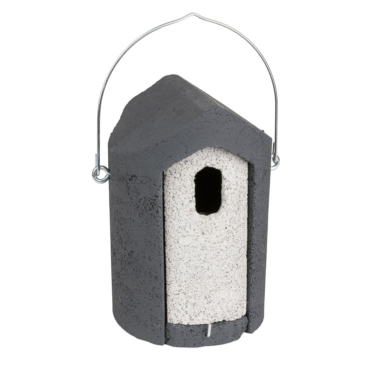 Graue Nistkasten von Holzbeton für verschiedende Singvögel